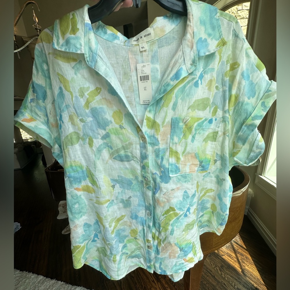 NWT Linen Cloth & Stone Blouse